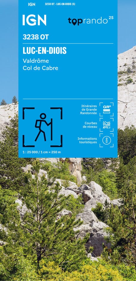 Carte TOP 25 n° 3238 OT - Luc en Diois, Valdrôme & Col de Cabre | IGN carte de randonnée IGN