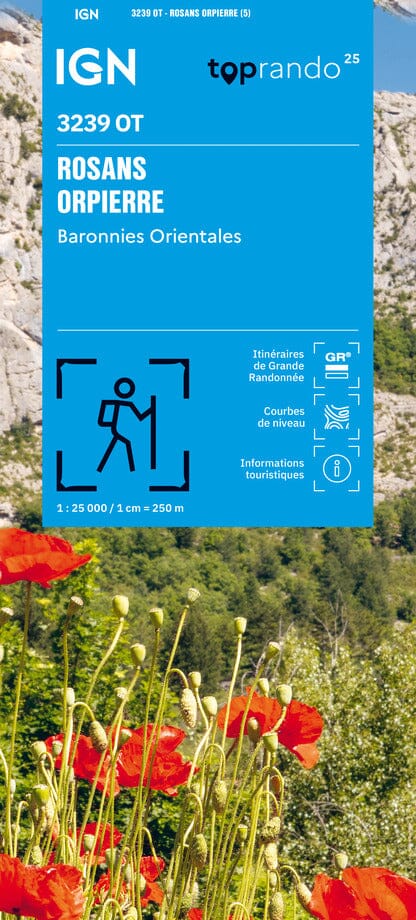 Carte TOP 25 n° 3239 OT - Rosans, Orpierre, Baronnies Orientales | IGN carte de randonnée IGN