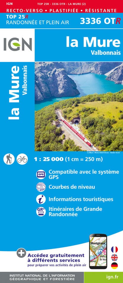 Carte TOP 25 n° 3336 OTR (résistante) - La Mure & Valbonnais (Alpes) | IGN carte de randonnée IGN