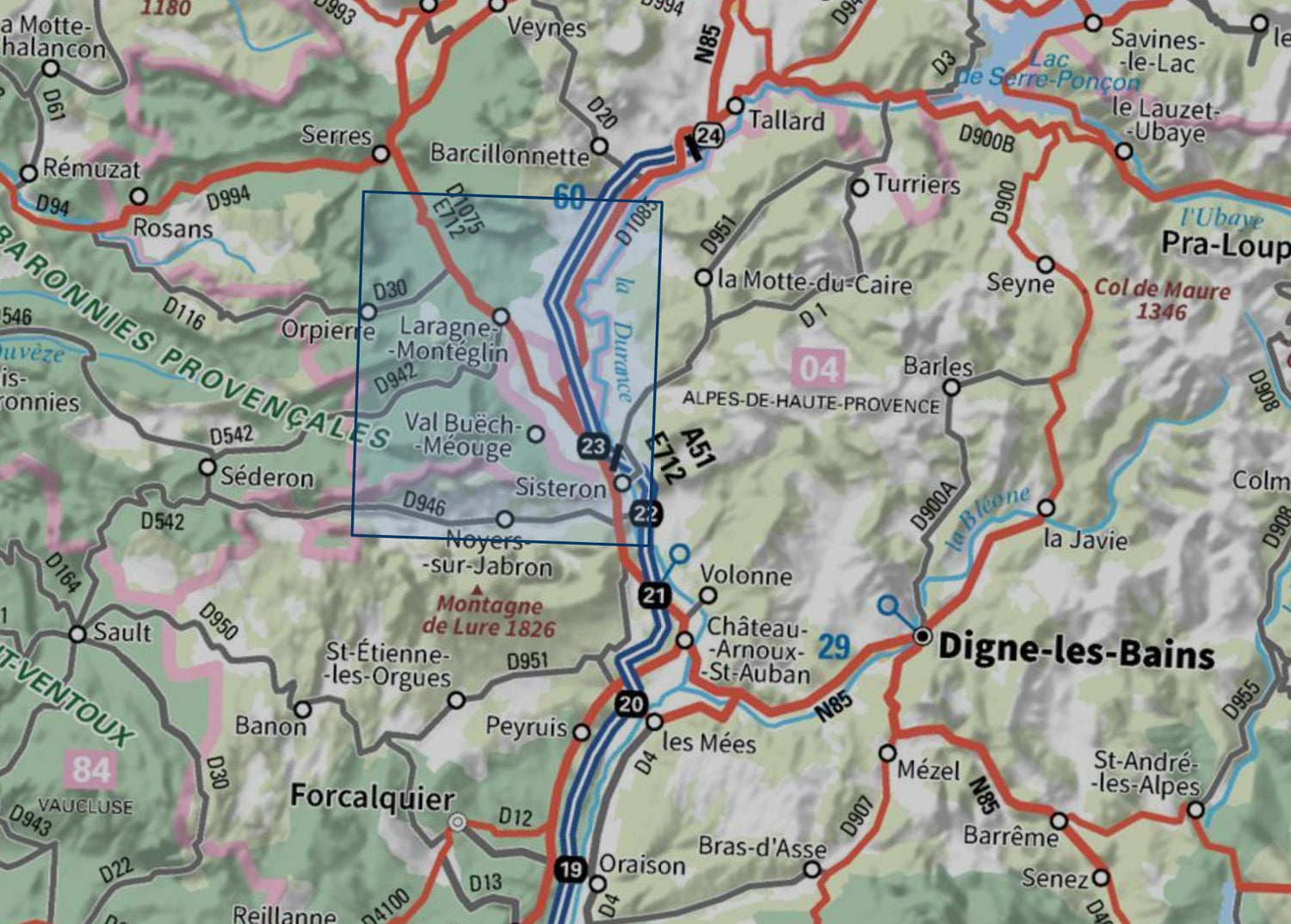 Carte TOP 25 n° 3339 OT - Sisteron, Laragne-Montéglin & Montagne de Chabre | IGN carte de randonnée IGN