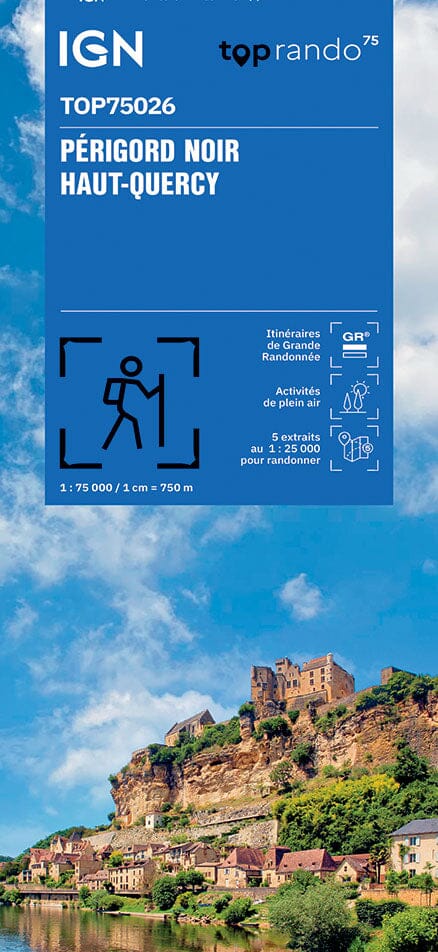 Carte TOP 75 n° 26 - Périgord Noir et Haut-Quercy | IGN carte de randonnée IGN