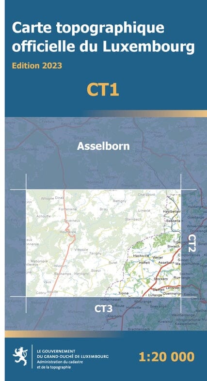 Carte topographique CT1 - Asselborn (Grand-Duché de Luxembourg) carte de randonnée Service topographique du Luxembourg 