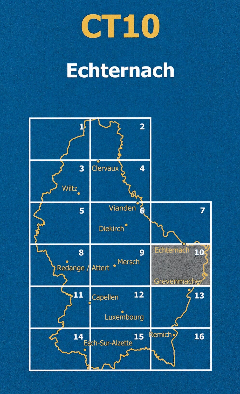 Carte topographique CT10 - Echternach (Grand-Duché de Luxembourg) carte de randonnée Service topographique du Luxembourg