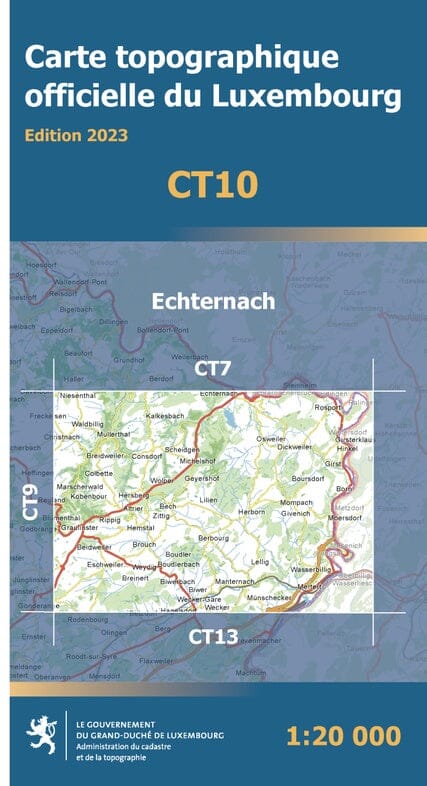 Carte topographique CT10 - Echternach (Grand-Duché de Luxembourg) carte de randonnée Service topographique du Luxembourg