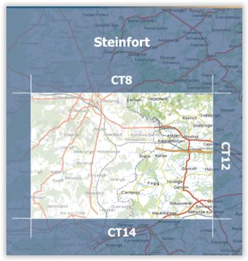 Carte topographique CT11 - Steinfort (Grand-Duché de Luxembourg) carte de randonnée Service topographique du Luxembourg 
