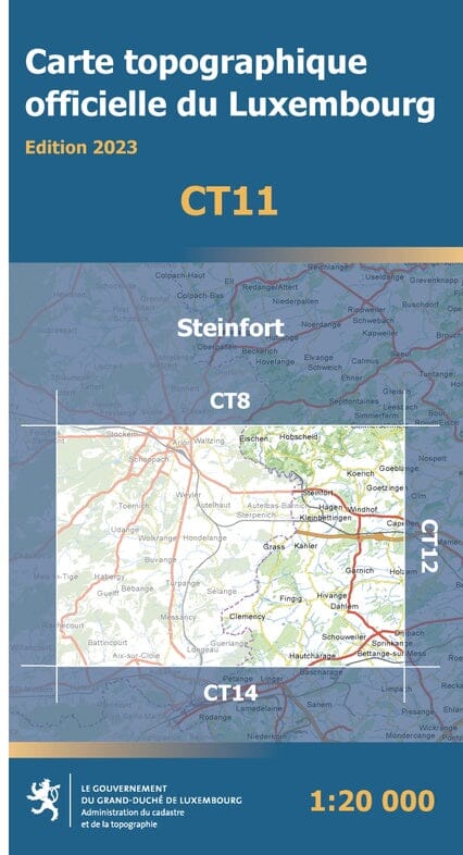 Carte topographique CT11 - Steinfort (Grand-Duché de Luxembourg) carte de randonnée Service topographique du Luxembourg 