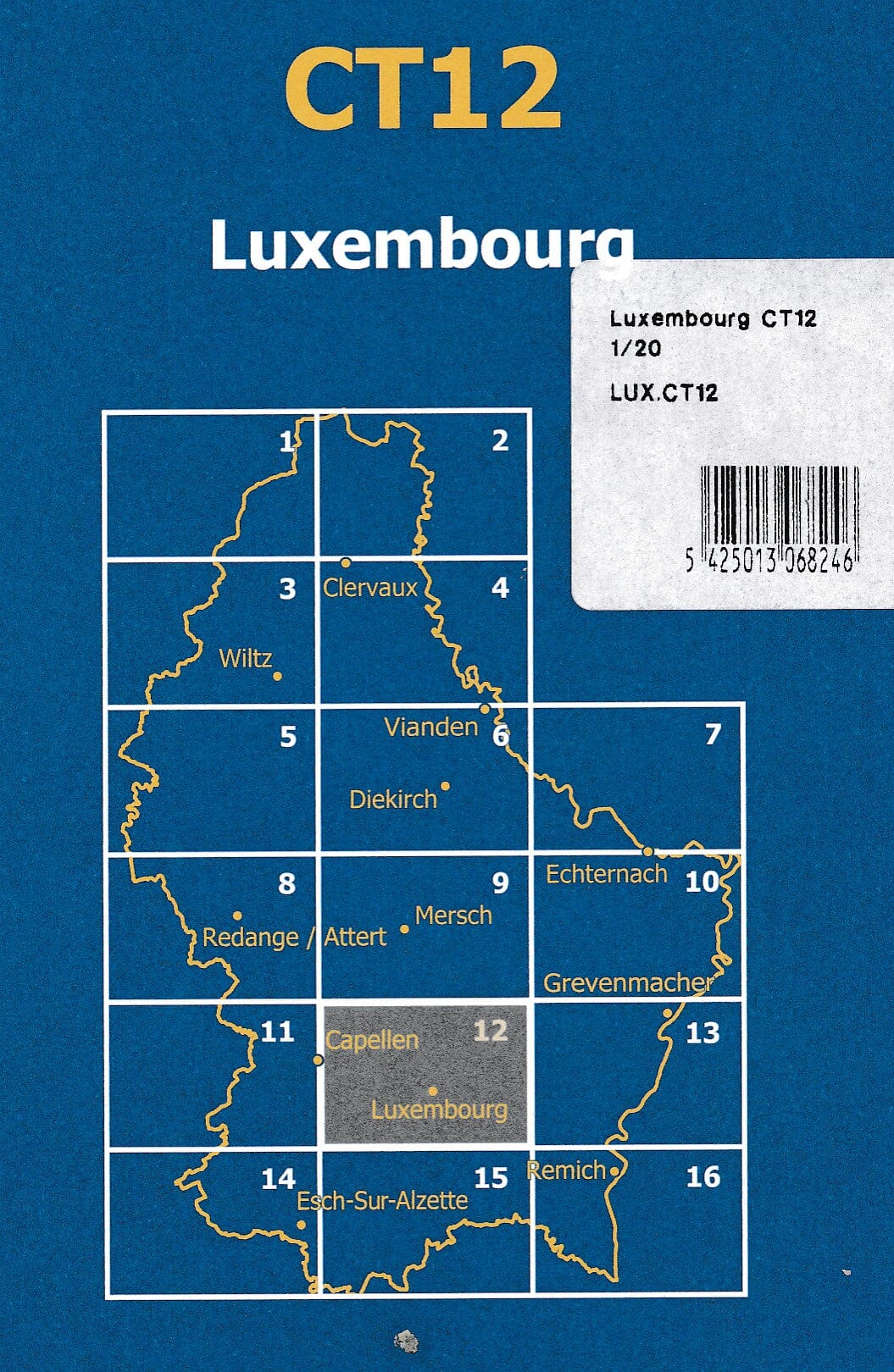 Carte topographique CT12 - Luxembourg (Grand-Duché de Luxembourg) carte de randonnée Service topographique du Luxembourg 