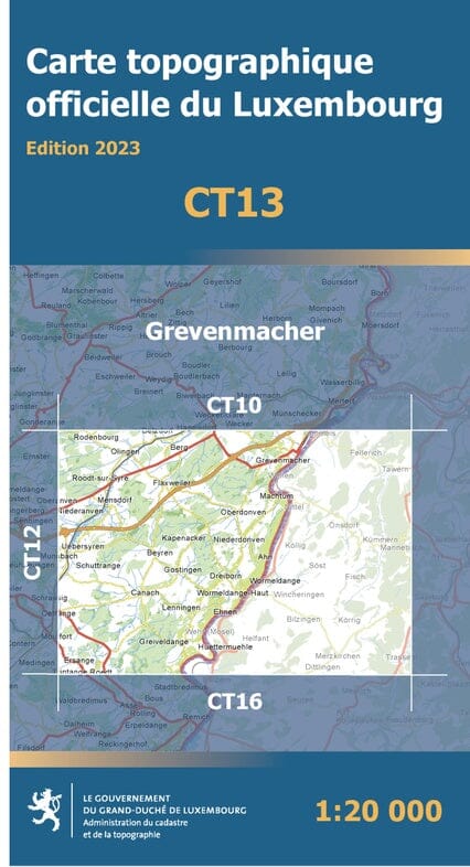 Carte topographique CT13 - Grevenmacher (Grand-Duché de Luxembourg) carte de randonnée Service topographique du Luxembourg 