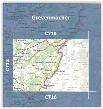 Carte topographique CT13 - Grevenmacher (Grand-Duché de Luxembourg) carte de randonnée Service topographique du Luxembourg 