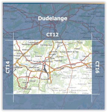 Carte topographique CT15 - Dudelange (Grand-Duché de Luxembourg) carte de randonnée Service topographique du Luxembourg