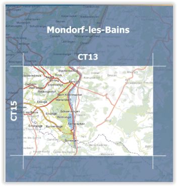 Carte topographique CT16 - Mondorf-Les-Bains (Grand-Duché de Luxembourg) carte de randonnée Service topographique du Luxembourg