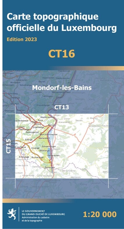 Carte topographique CT16 - Mondorf-Les-Bains (Grand-Duché de Luxembourg) carte de randonnée Service topographique du Luxembourg