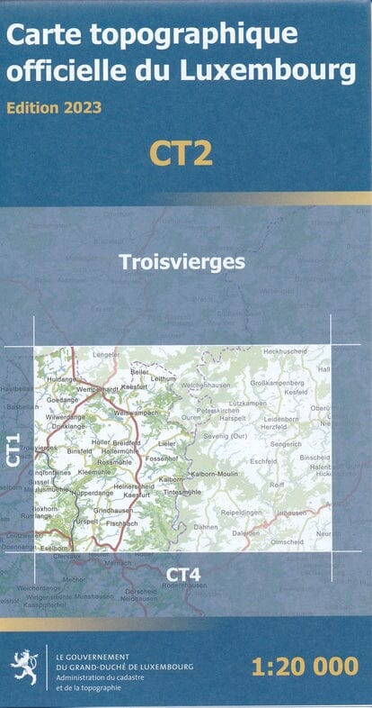 Carte topographique CT2 - Troisvierges (Grand-Duché de Luxembourg) carte de randonnée Service topographique du Luxembourg 