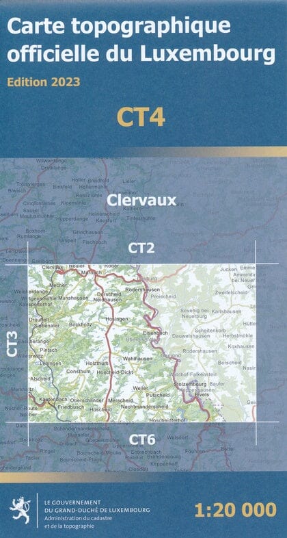 Carte topographique CT4 - Clervaux (Grand-Duché de Luxembourg) carte de randonnée Service topographique du Luxembourg 