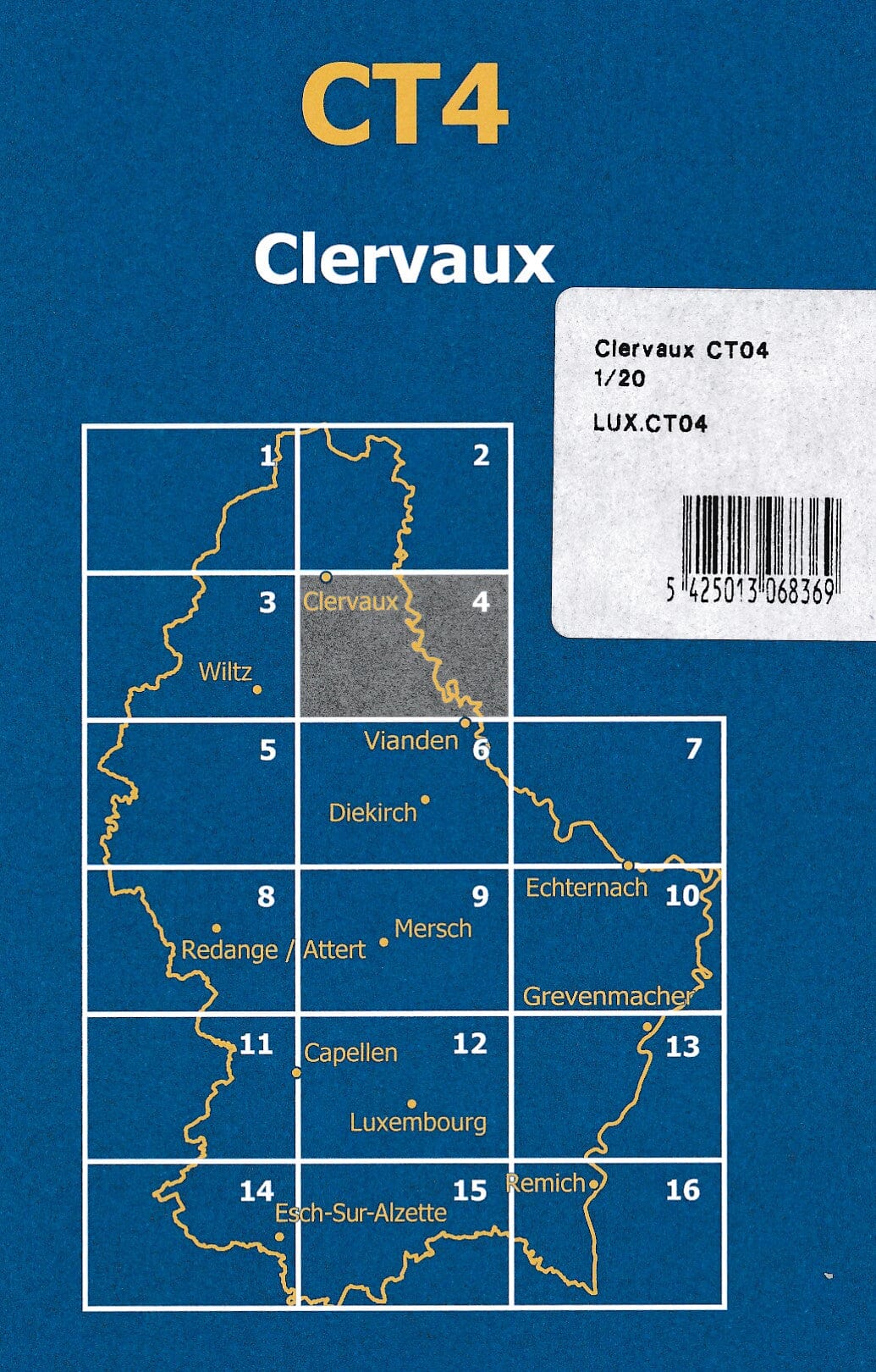 Carte topographique CT4 - Clervaux (Grand-Duché de Luxembourg) carte de randonnée Service topographique du Luxembourg 