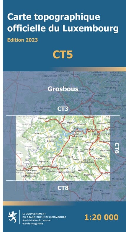 Carte topographique CT5 - Grosbous (Grand-Duché de Luxembourg) carte de randonnée Service topographique du Luxembourg 