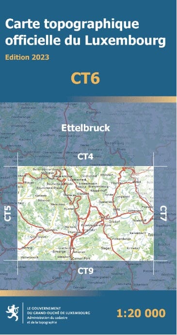 Carte topographique CT6 - Ettelbruck (Grand-Duché de Luxembourg) carte de randonnée Service topographique du Luxembourg 