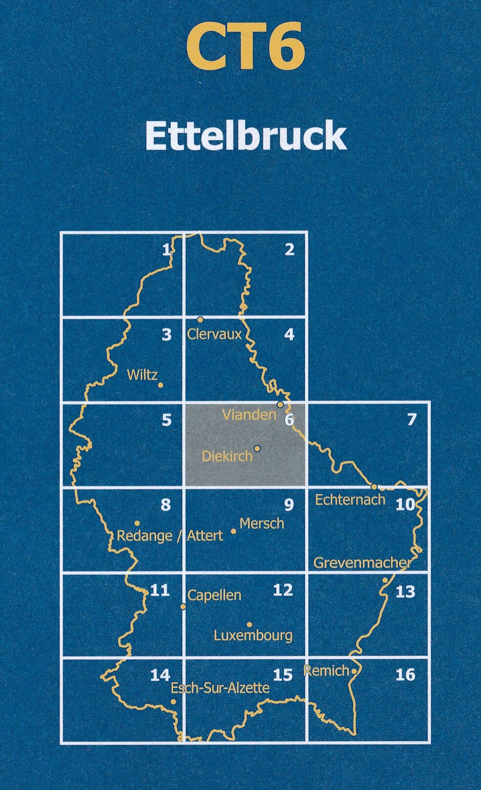 Carte topographique CT6 - Ettelbruck (Grand-Duché de Luxembourg) carte de randonnée Service topographique du Luxembourg 