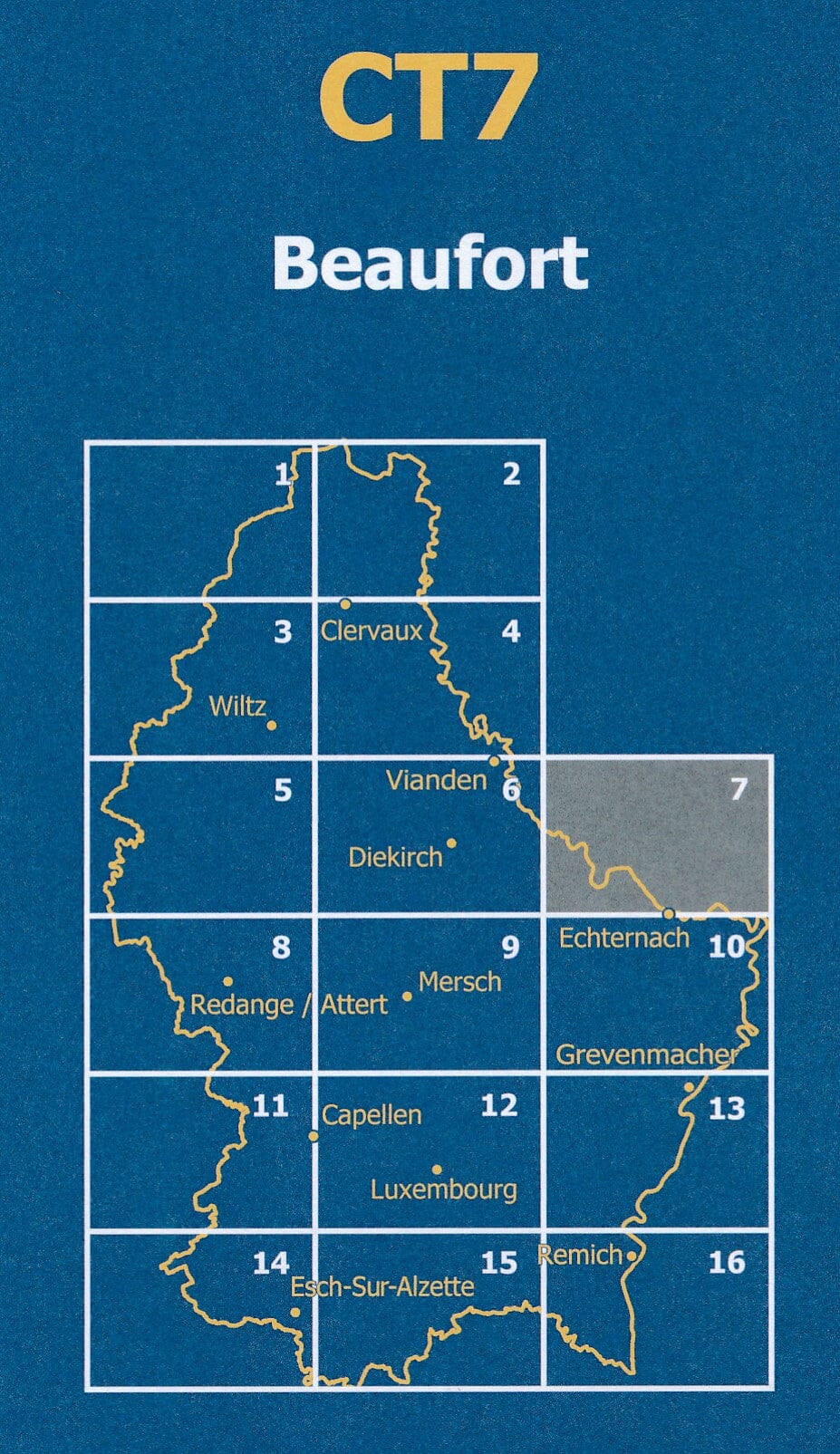 Carte topographique CT7 - Beaufort (Grand-Duché de Luxembourg) carte de randonnée Service topographique du Luxembourg 