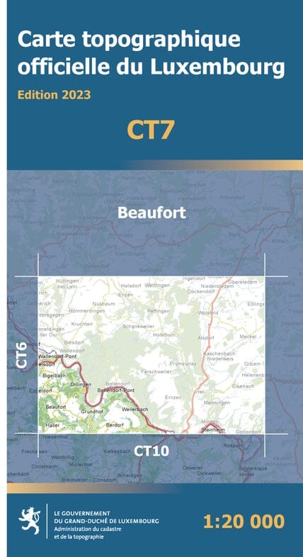Carte topographique CT7 - Beaufort (Grand-Duché de Luxembourg) carte de randonnée Service topographique du Luxembourg 