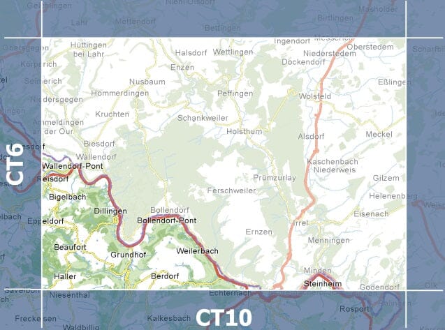 Carte topographique CT7 - Beaufort (Grand-Duché de Luxembourg) carte de randonnée Service topographique du Luxembourg 
