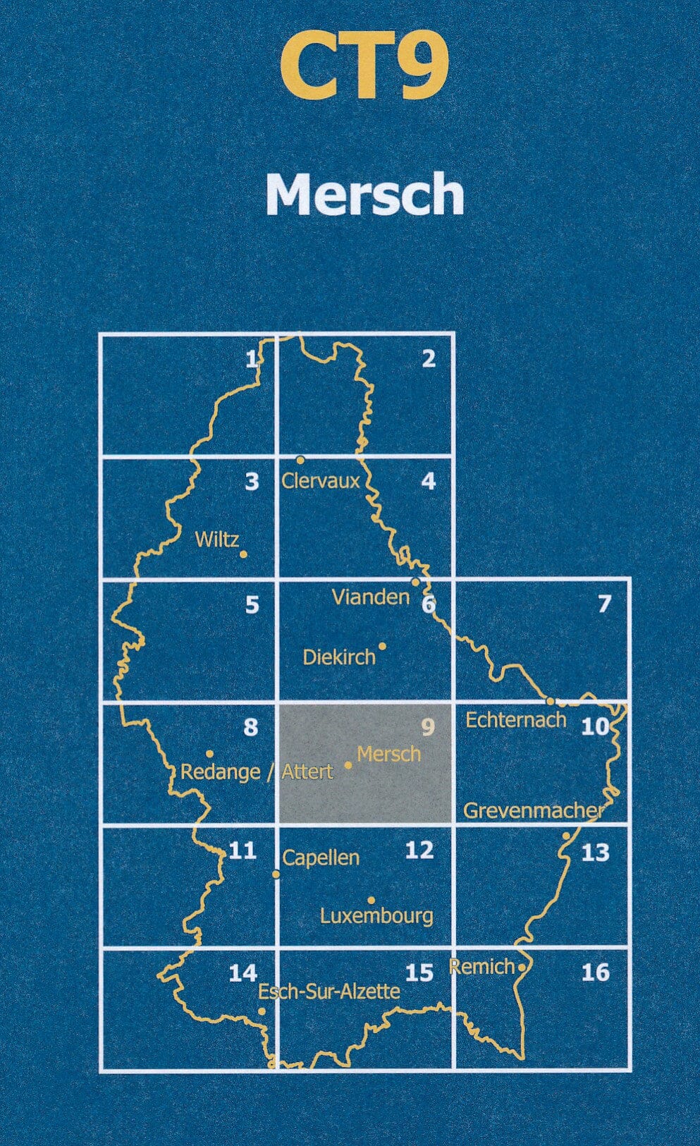 Carte topographique CT9 - Mersch (Grand-Duché de Luxembourg) carte de randonnée Service topographique du Luxembourg 