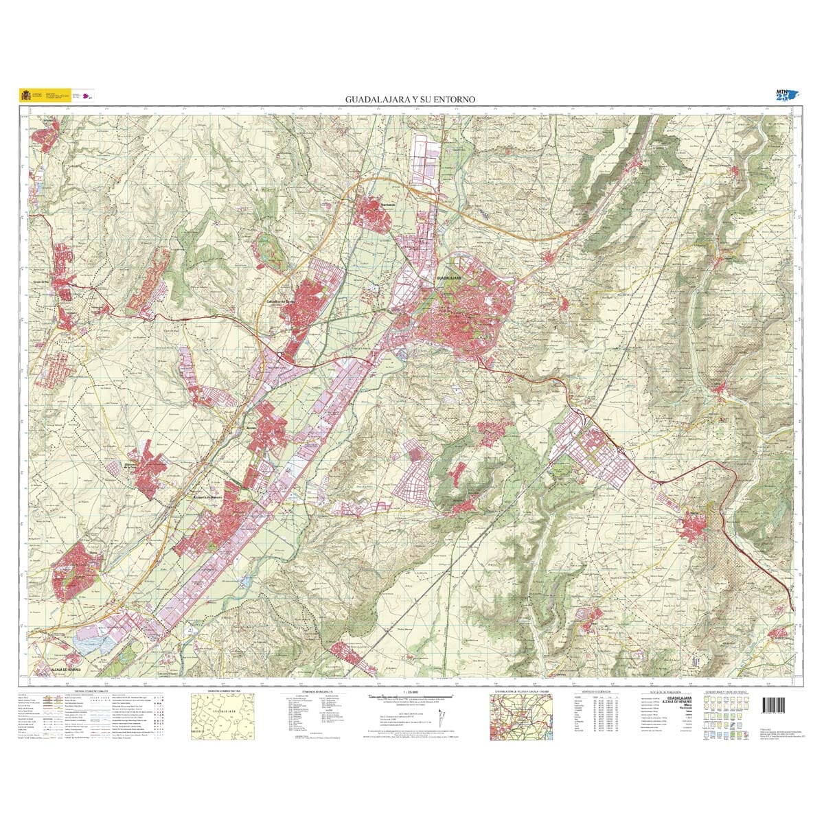 Carte topographique de l'Espagne - Guadalajara & environs (feuille spéciale) | CNIG - 1/25 000 carte de randonnée CNIG