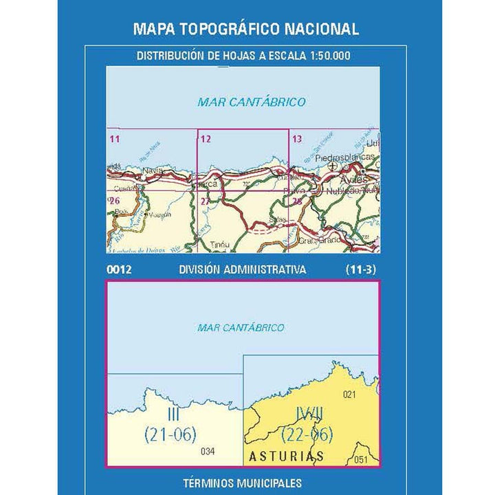 Carte topographique de l'Espagne n° 0012.4/2 - Riegoabajo | CNIG - 1/25 000 carte de randonnée CNIG