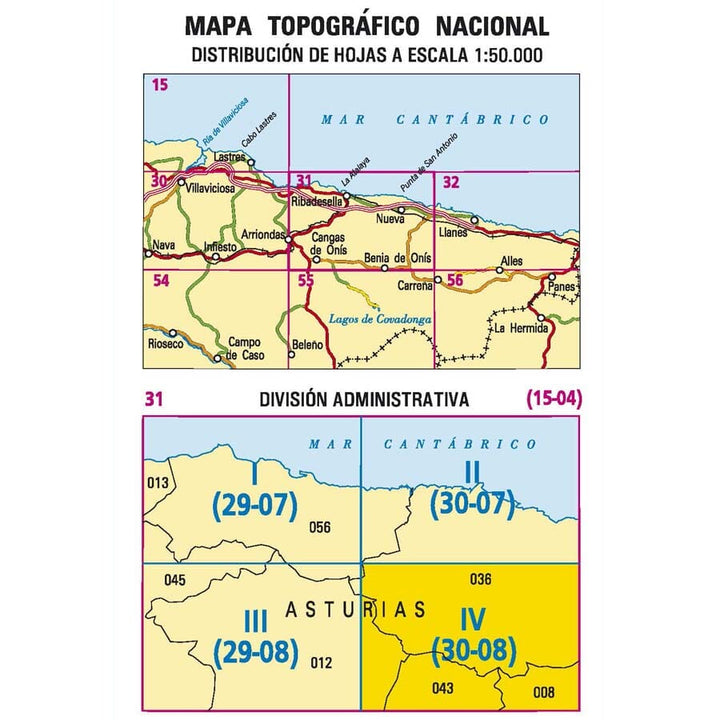 Carte topographique de l'Espagne n° 0031.4 - Benia de Onís | CNIG - 1/25 000 carte pliée CNIG 