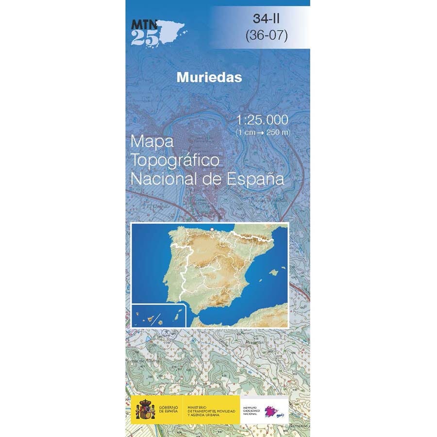 Carte topographique de l'Espagne n° 0034.2 - Muriedas | CNIG - 1/25 000 carte de randonnée CNIG