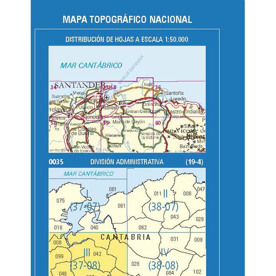 Carte topographique de l'Espagne n° 0035.3 - El Astillero | CNIG - 1/25 000 carte de randonnée CNIG