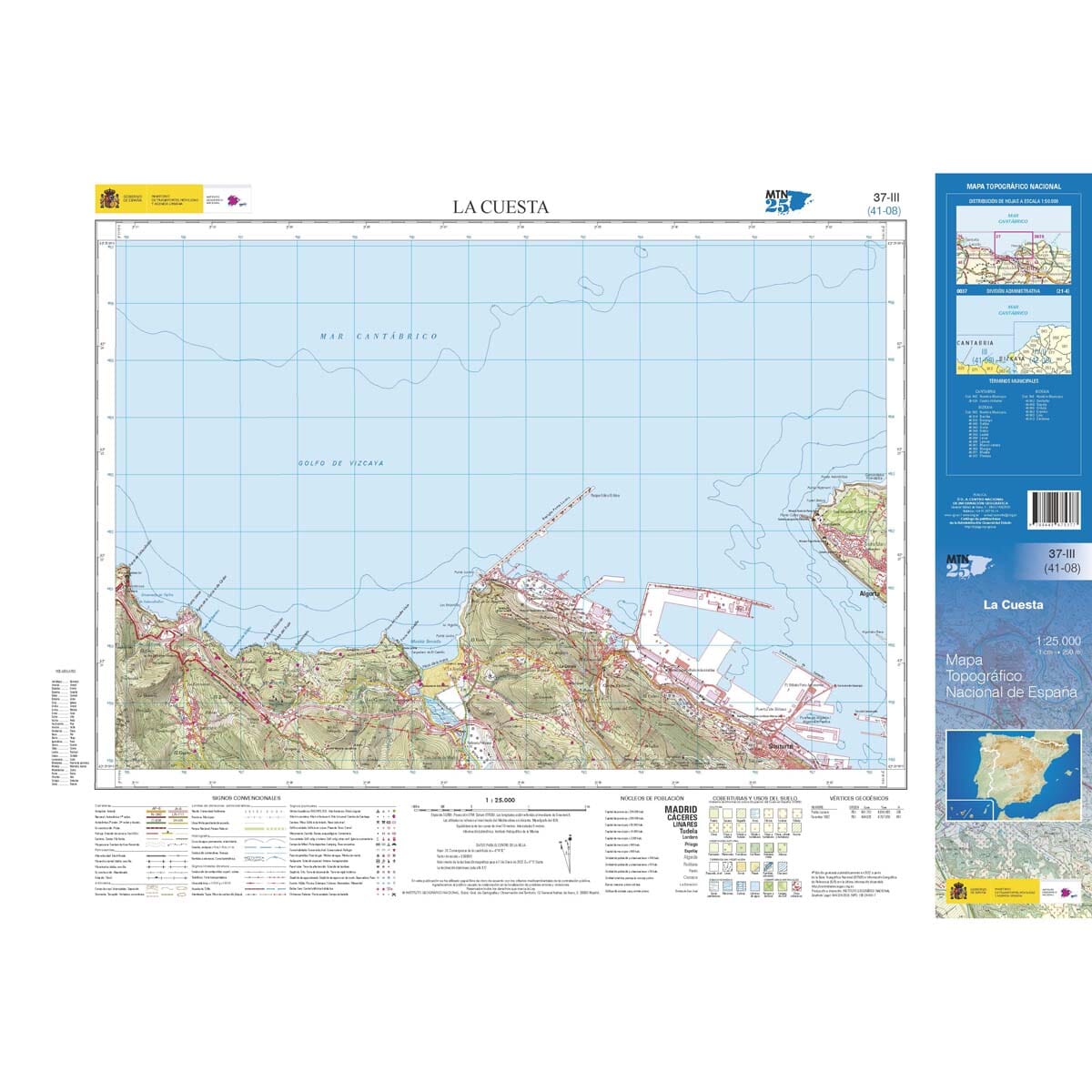 Carte topographique de l'Espagne n° 0037.3 - La Cuesta | CNIG - 1/25 000 carte de randonnée CNIG