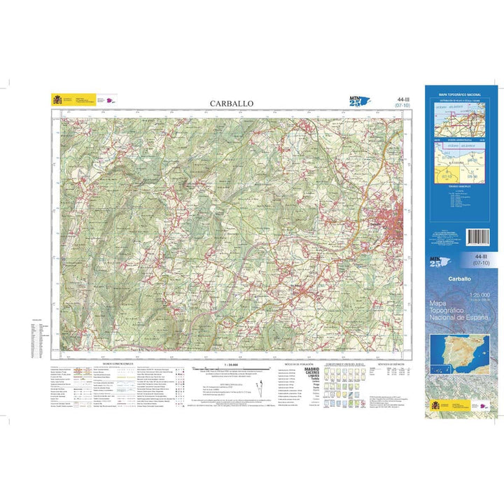 Carte topographique de l'Espagne n° 0044.3 - Carballo | CNIG - 1/25 000 carte de randonnée CNIG
