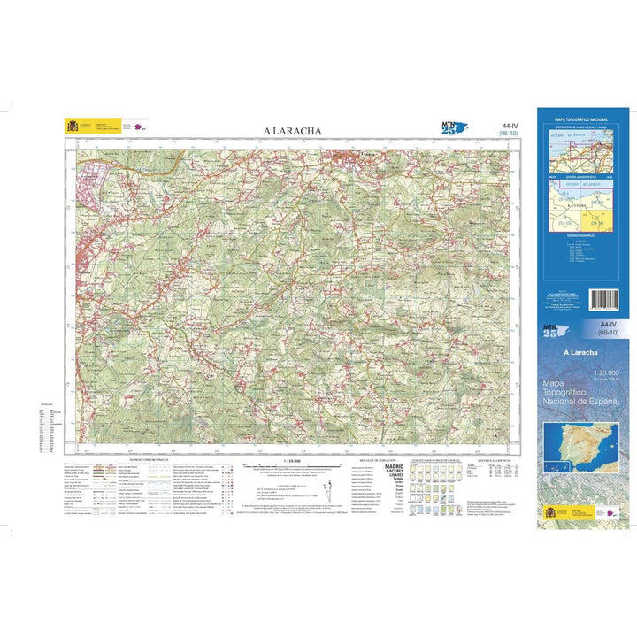 Carte topographique de l'Espagne n° 0044.4 - A Laracha | CNIG - 1/25 000 carte de randonnée CNIG
