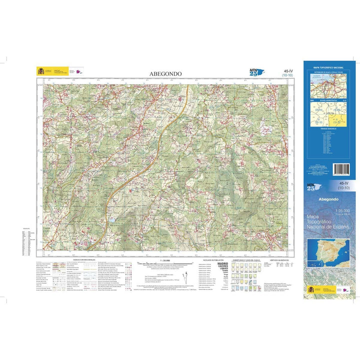Carte topographique de l'Espagne n° 0045.4 - Abegondo | CNIG - 1/25 000 carte de randonnée CNIG