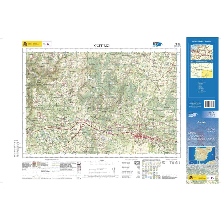 Carte topographique de l'Espagne n° 0046.4 - Guitiriz | CNIG - 1/25 000 carte de randonnée CNIG
