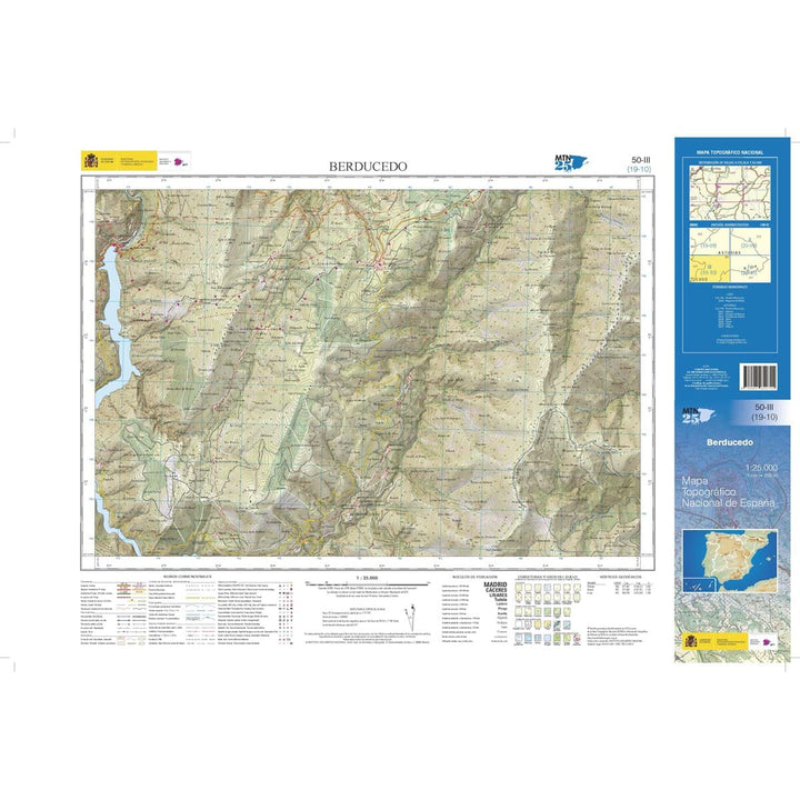 Carte topographique de l'Espagne n° 0050.3 - Berducedo | CNIG - 1/25 000 carte de randonnée CNIG