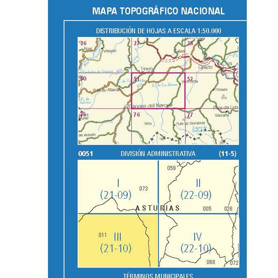 Carte topographique de l'Espagne n° 0051.3 - Tubongu | CNIG - 1/25 000 carte de randonnée CNIG