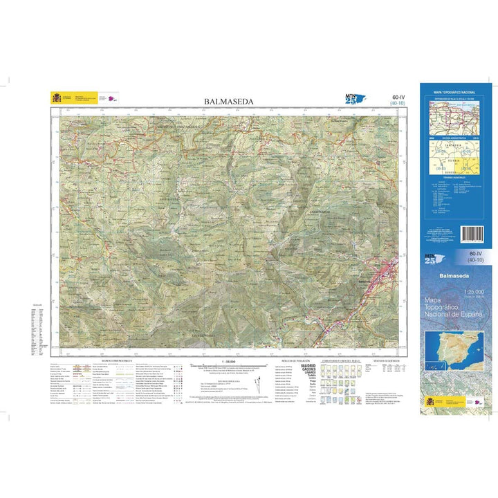 Carte topographique de l'Espagne n° 0060.4 - Balmaseda | CNIG - 1/25 000 carte de randonnée CNIG
