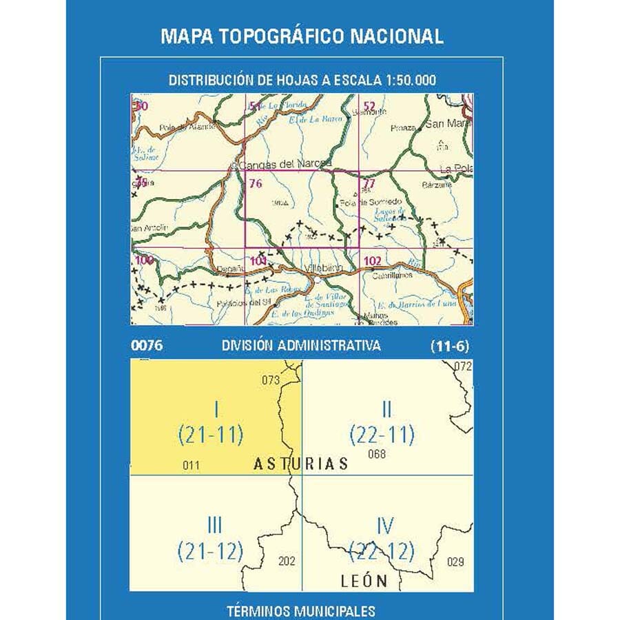 Carte topographique de l'Espagne n° 0076.1 - Carbachu | CNIG - 1/25 000 carte de randonnée CNIG