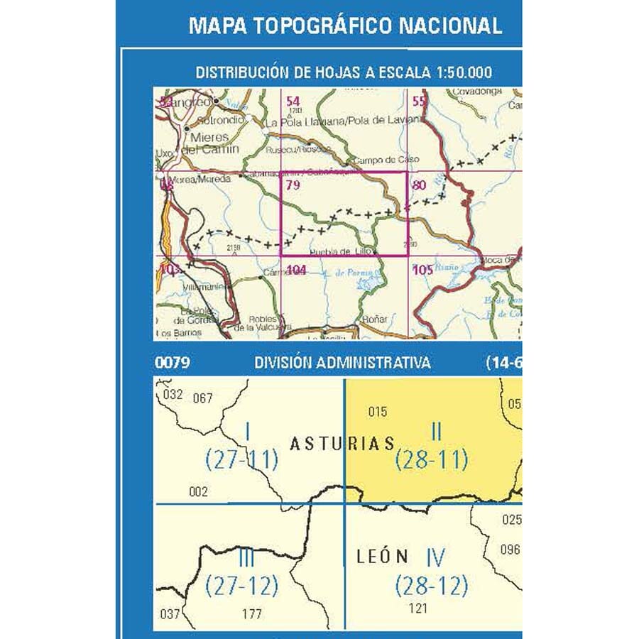 Carte topographique de l'Espagne n° 0079.2 - Bezanes | CNIG - 1/25 000 carte de randonnée CNIG