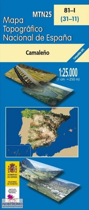 Carte topographique de l'Espagne n° 0081.1 - Camaleño | CNIG - 1/25 000 carte de randonnée CNIG 