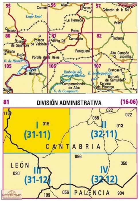 Carte topographique de l'Espagne n° 0081.1 - Camaleño | CNIG - 1/25 000 carte de randonnée CNIG 