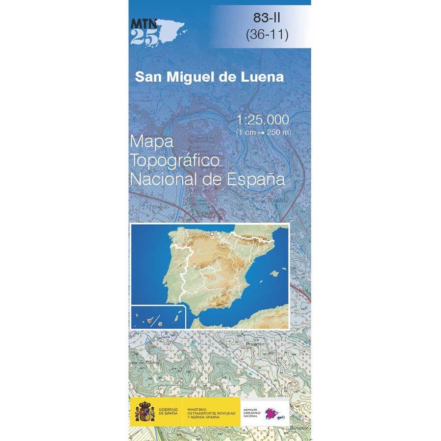 Carte topographique de l'Espagne n° 0083.2 - San Miguel de Luena | CNIG - 1/25 000 carte de randonnée CNIG