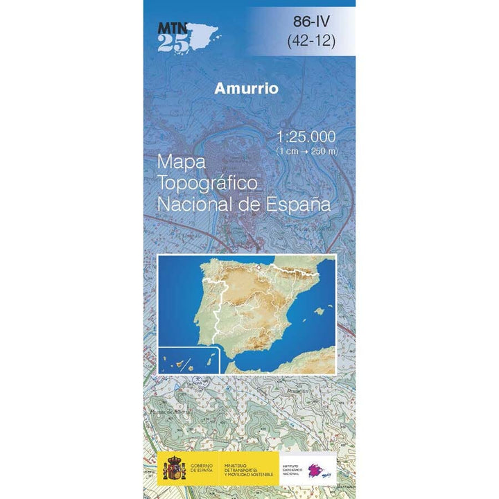 Carte topographique de l'Espagne n° 0086.4 - Amurrio | CNIG - 1/25 000 carte de randonnée CNIG
