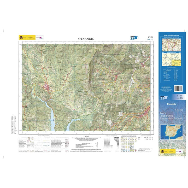Carte topographique de l'Espagne n° 0087.4 - Otxandio | CNIG - 1/25 000 carte de randonnée CNIG