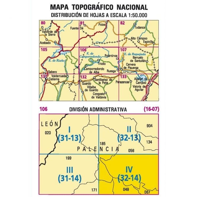 Carte topographique de l'Espagne n° 0106.4 - Ruesga | CNIG - 1/25 000 carte de randonnée CNIG 