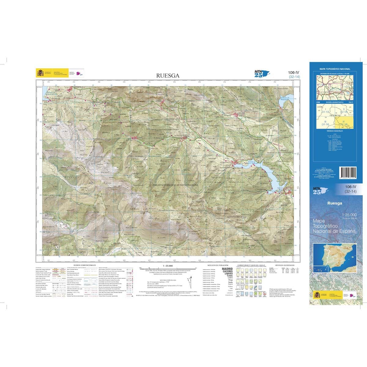 Carte topographique de l'Espagne n° 0106.4 - Ruesga | CNIG - 1/25 000 carte de randonnée CNIG 