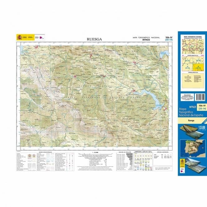 Carte topographique de l'Espagne n° 0106.4 - Ruesga | CNIG - 1/25 000 carte de randonnée CNIG 