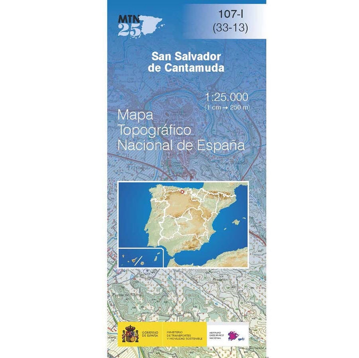 Carte topographique de l'Espagne n° 0107.1 - San Salvador de Cantamuda | CNIG - 1/25 000 carte de randonnée CNIG 